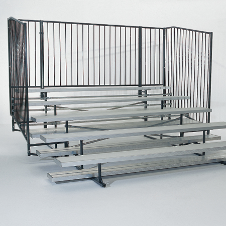 BilJax Elite Seat 5 bleacher system with guardrails
